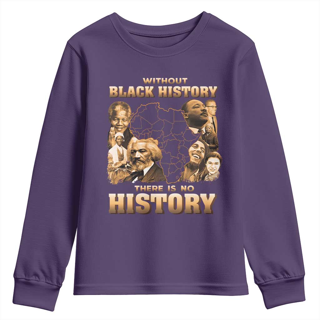 African Pride Youth Sweatshirt Without Black History There Is No History TS09 Purple Print Your Wear