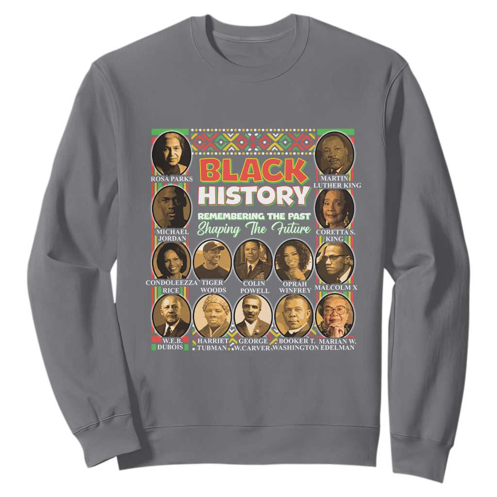 Black History Sweatshirt Remembering The Past Shaping The Future TS09 Charcoal Print Your Wear
