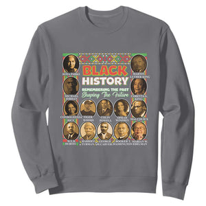 Black History Sweatshirt Remembering The Past Shaping The Future TS09 Charcoal Print Your Wear