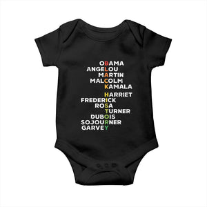 Black History Leaders Baby Onesie Obama Martin Malcolm Harriet TS09 Black Print Your Wear
