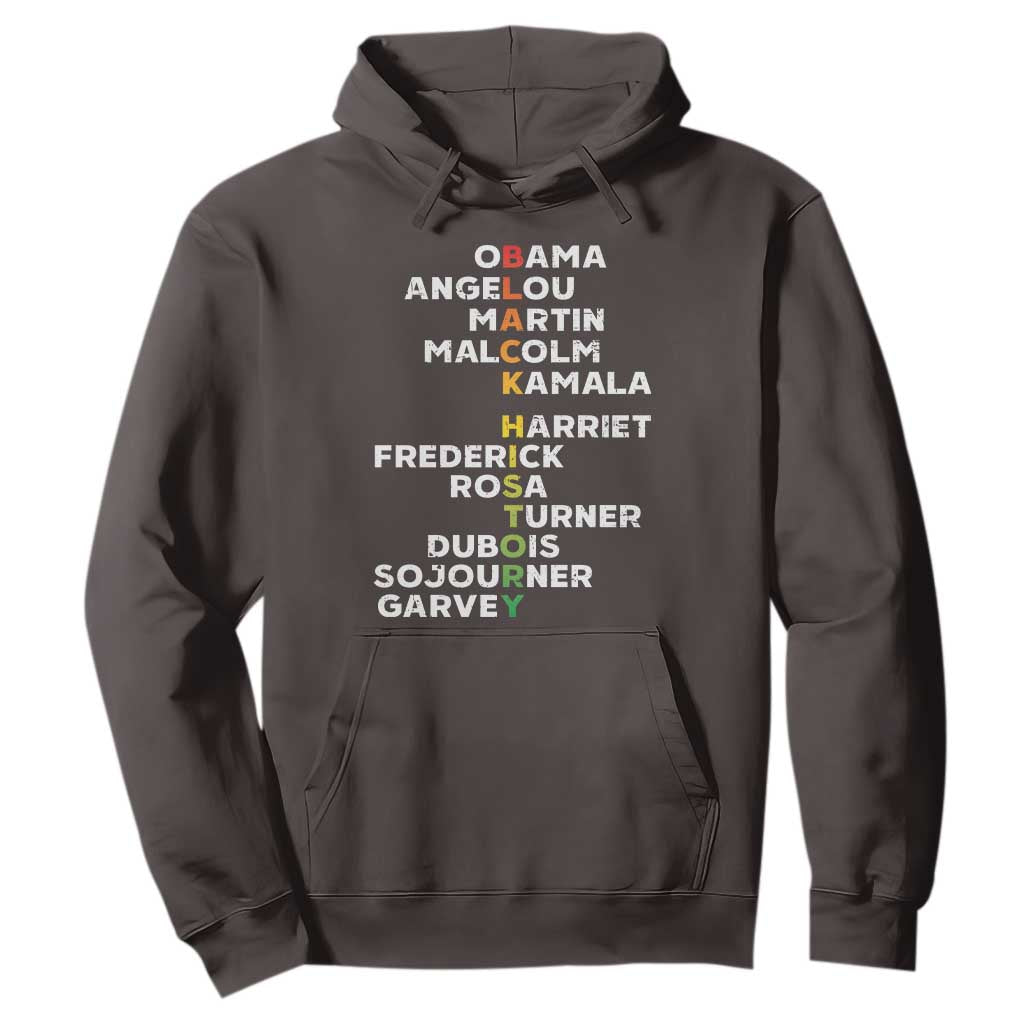 Black History Leaders Hoodie Obama Martin Malcolm Harriet TS09 Dark Chocolate Print Your Wear