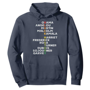 Black History Leaders Hoodie Obama Martin Malcolm Harriet TS09 Navy Print Your Wear