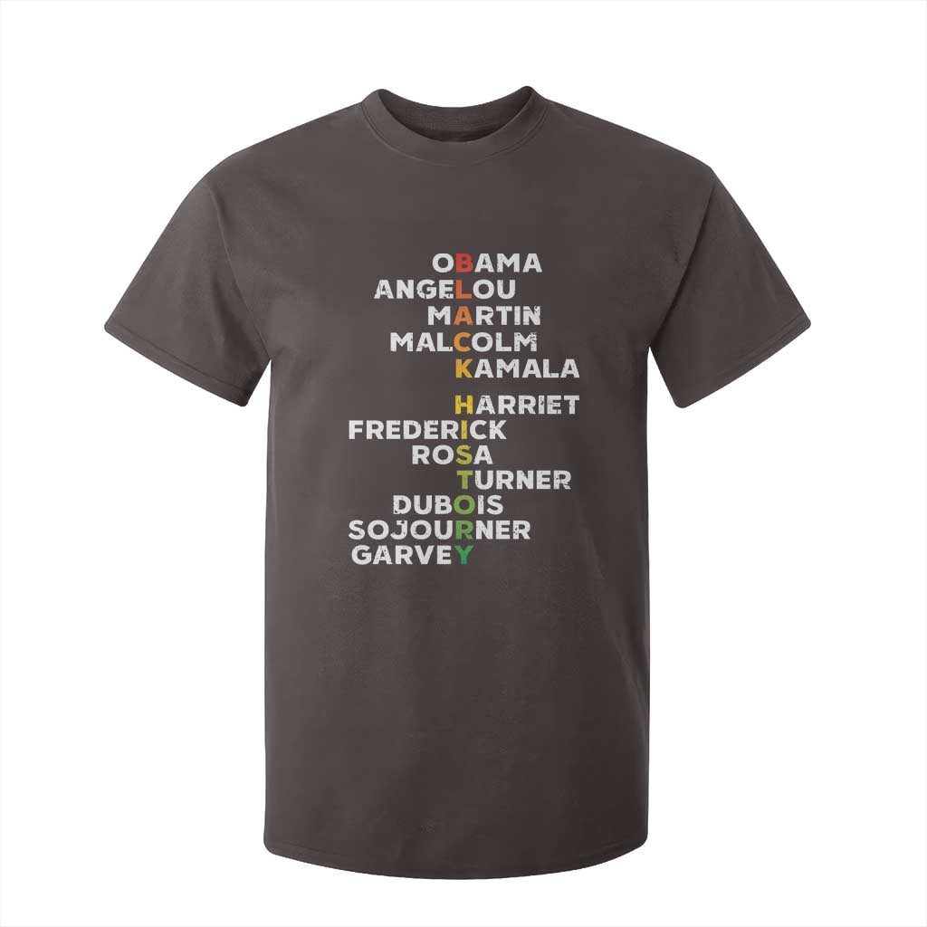 Black History Leaders T Shirt For Kid Obama Martin Malcolm Harriet TS09 Dark Chocolate Print Your Wear