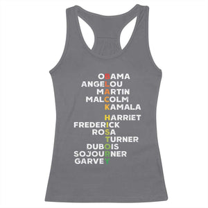 Black History Leaders Racerback Tank Top Obama Martin Malcolm Harriet TS09 Charcoal Print Your Wear