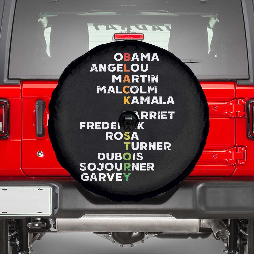 Black History Leaders Spare Tire Cover Obama Martin Malcolm Harriet TS09 Black Print Your Wear