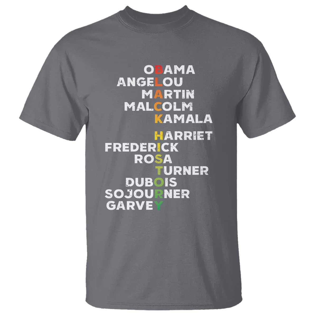 Black History Leaders T Shirt Obama Martin Malcolm Harriet TS09 Charcoal Print Your Wear