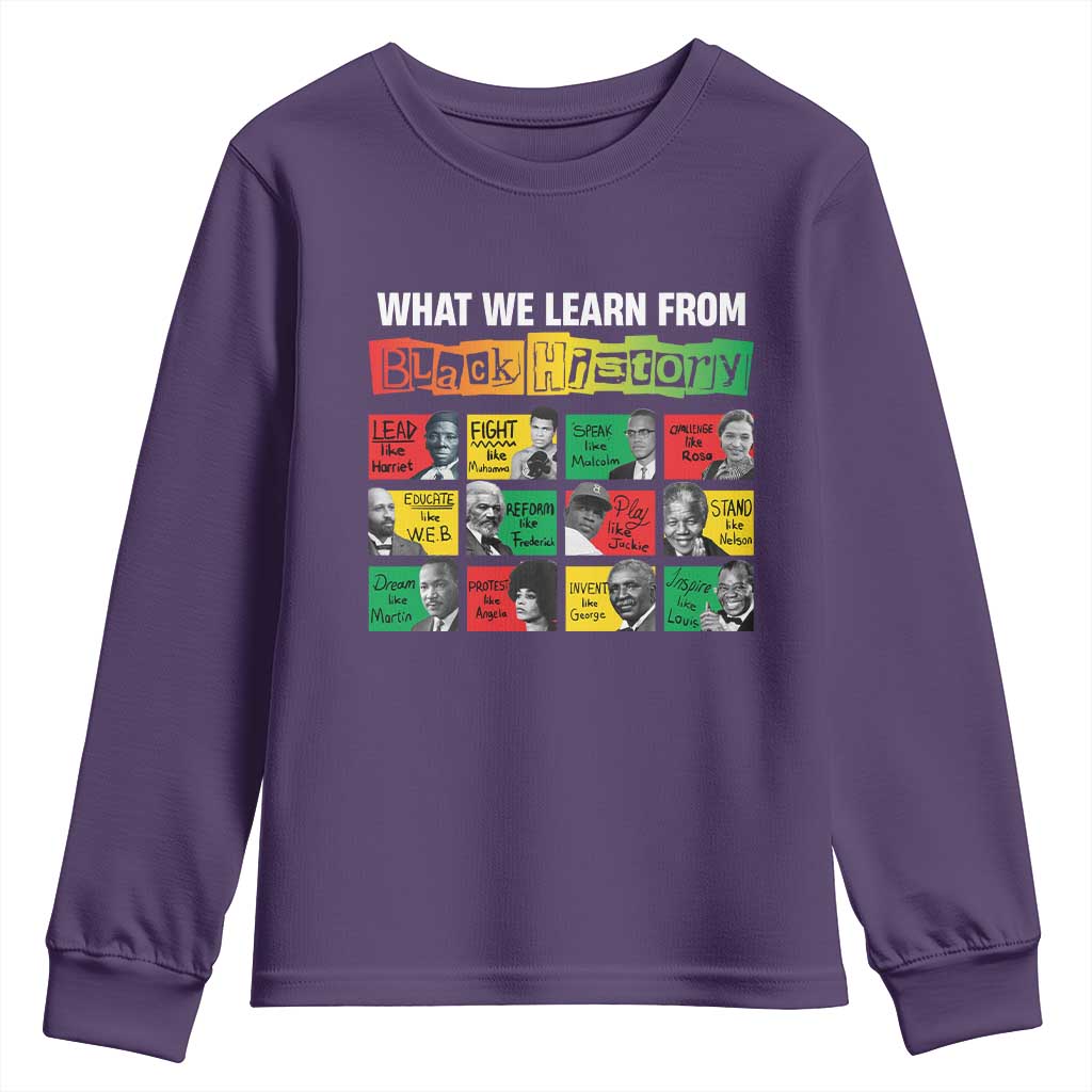 What We Learn From Black History Youth Sweatshirt TS09 Purple Print Your Wear