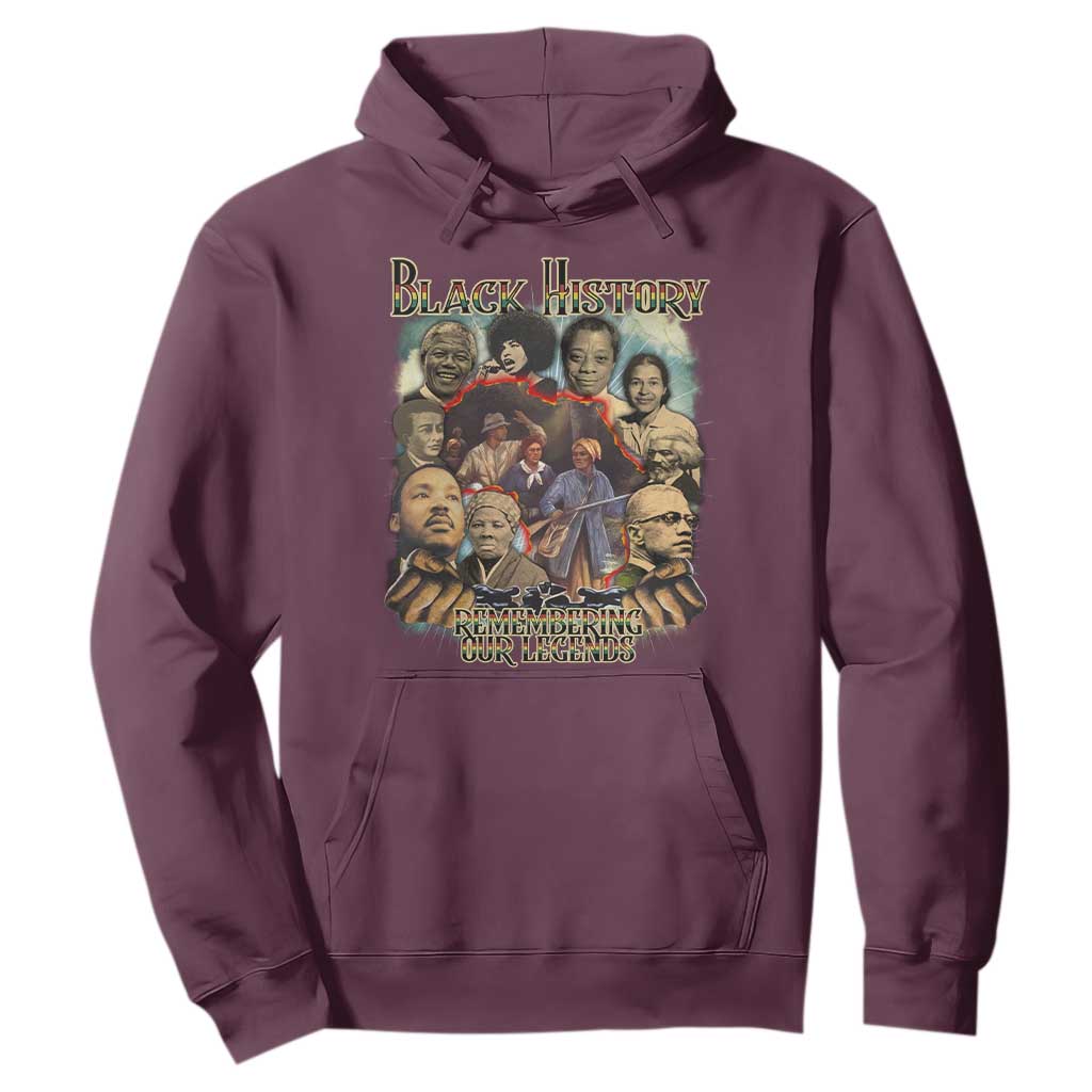 Black History Hoodie Remembering Our Legends Martin Malcolm Harriet Rosa Frederick TS09 Maroon Print Your Wear