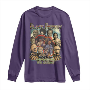 Black History Long Sleeve Shirt Remembering Our Legends Martin Malcolm Harriet Rosa Frederick TS09 Purple Print Your Wear