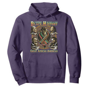 Support Black History 365 Days A Year Hoodie Martin MLK Malcolm X Kamala Harris Rosa Parks TS09 Purple Print Your Wear