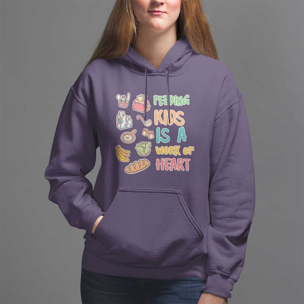 Lunch Lady Hoodie Feeding Kids Is A Work of Heart TS09 Purple Print Your Wear