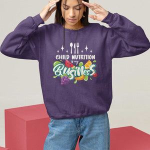 Lunch Lady Sweatshirt Child Nutrition Is My Business TS09 Purple Print Your Wear