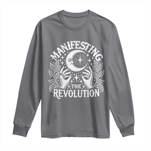 Manifesting The Revolution Long Sleeve Shirt TS09 Charcoal Print Your Wear