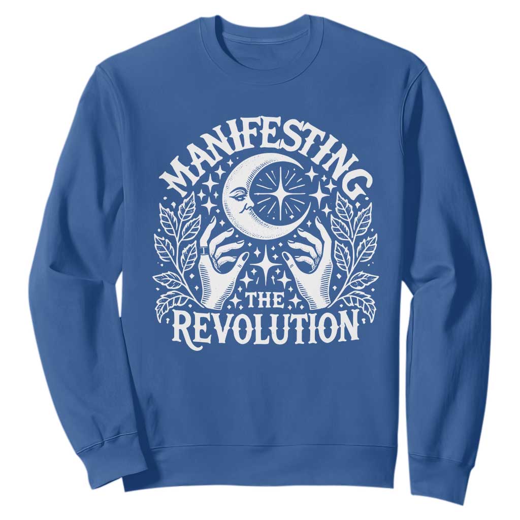 Manifesting The Revolution Sweatshirt TS09 Royal Blue Print Your Wear