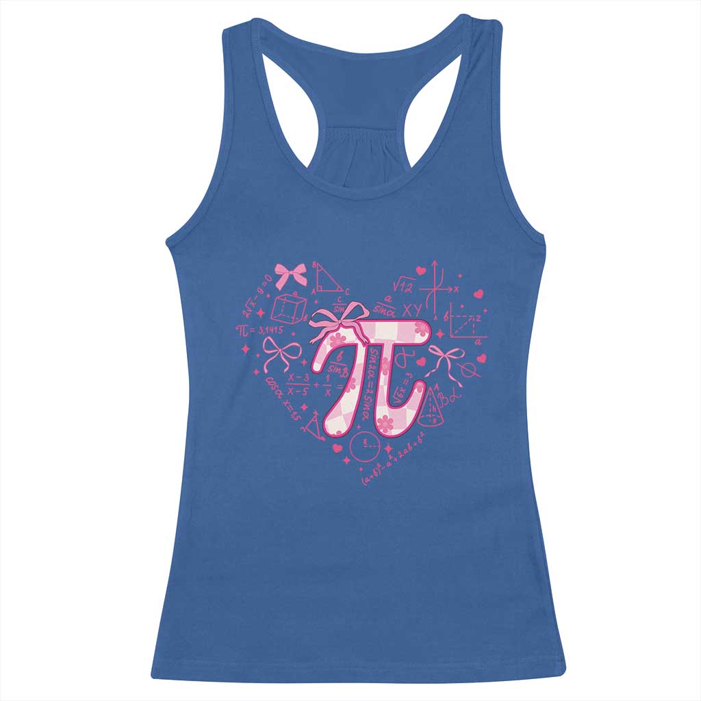 Coquette Pi Day Racerback Tank Top Cute Girl Math TS09 Royal Blue Print Your Wear
