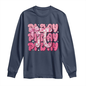 Coquette Pi Day Long Sleeve Shirt Math Lover Cute Girl Mathematician TS09 Navy Print Your Wear