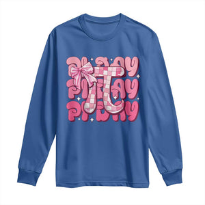 Coquette Pi Day Long Sleeve Shirt Math Lover Cute Girl Mathematician TS09 Royal Blue Print Your Wear