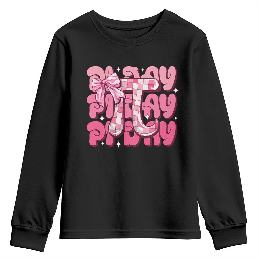 Coquette Pi Day Youth Sweatshirt Math Lover Cute Girl Mathematician TS09 Black Print Your Wear