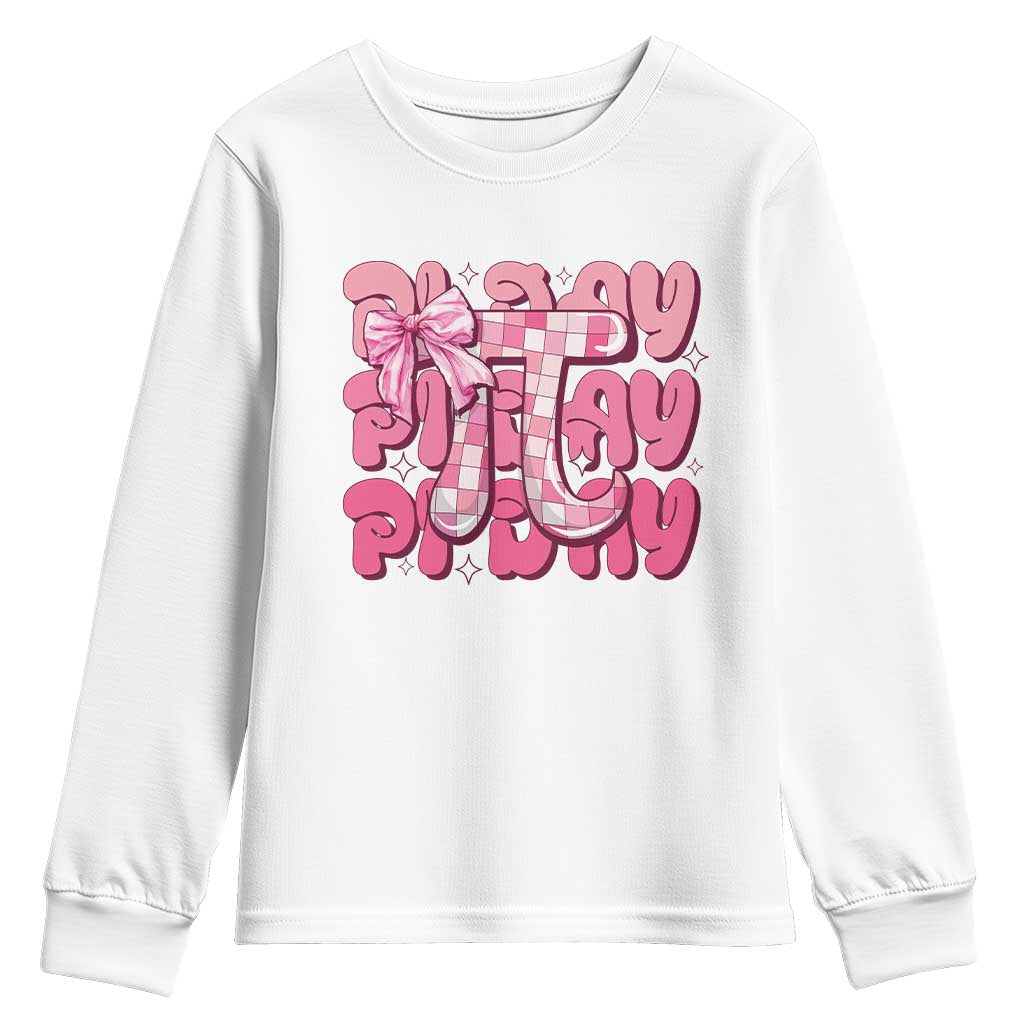 Coquette Pi Day Youth Sweatshirt Math Lover Cute Girl Mathematician TS09 White Print Your Wear