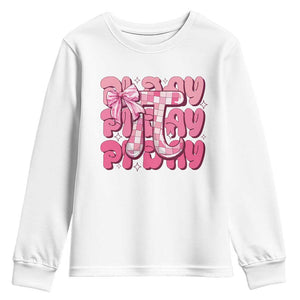 Coquette Pi Day Youth Sweatshirt Math Lover Cute Girl Mathematician TS09 White Print Your Wear