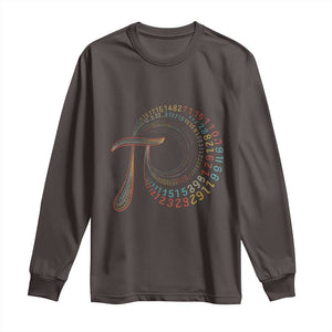 Pi Day Long Sleeve Shirt 3,14 Pi Number Symbol Math Science TS09 Dark Chocolate Print Your Wear