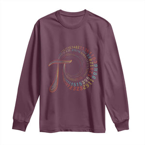 Pi Day Long Sleeve Shirt 3,14 Pi Number Symbol Math Science TS09 Maroon Print Your Wear