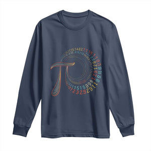 Pi Day Long Sleeve Shirt 3,14 Pi Number Symbol Math Science TS09 Navy Print Your Wear