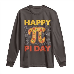 Happy Pi Day Long Sleeve Shirt Funny Pi Pizza TS09 Dark Chocolate Print Your Wear