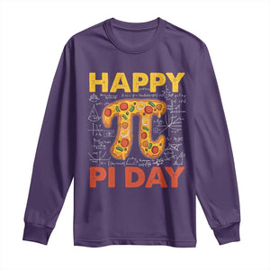 Happy Pi Day Long Sleeve Shirt Funny Pi Pizza TS09 Purple Print Your Wear