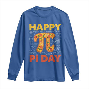 Happy Pi Day Long Sleeve Shirt Funny Pi Pizza TS09 Royal Blue Print Your Wear