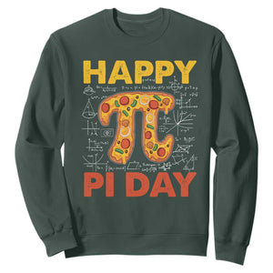 Happy Pi Day Sweatshirt Funny Pi Pizza TS09 Dark Forest Green Print Your Wear