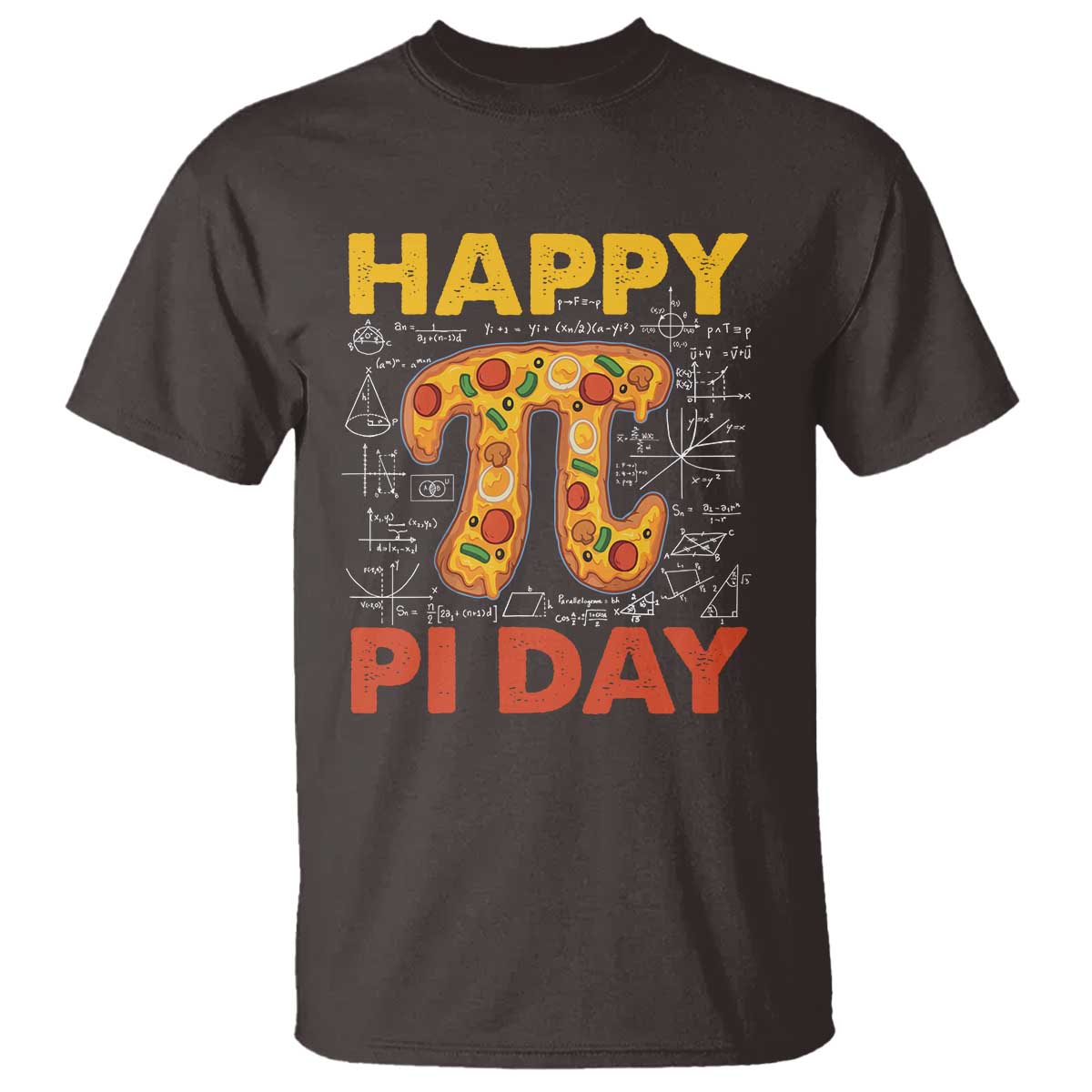 Happy Pi Day T Shirt Funny Pi Pizza TS09 Dark Chocolate Print Your Wear