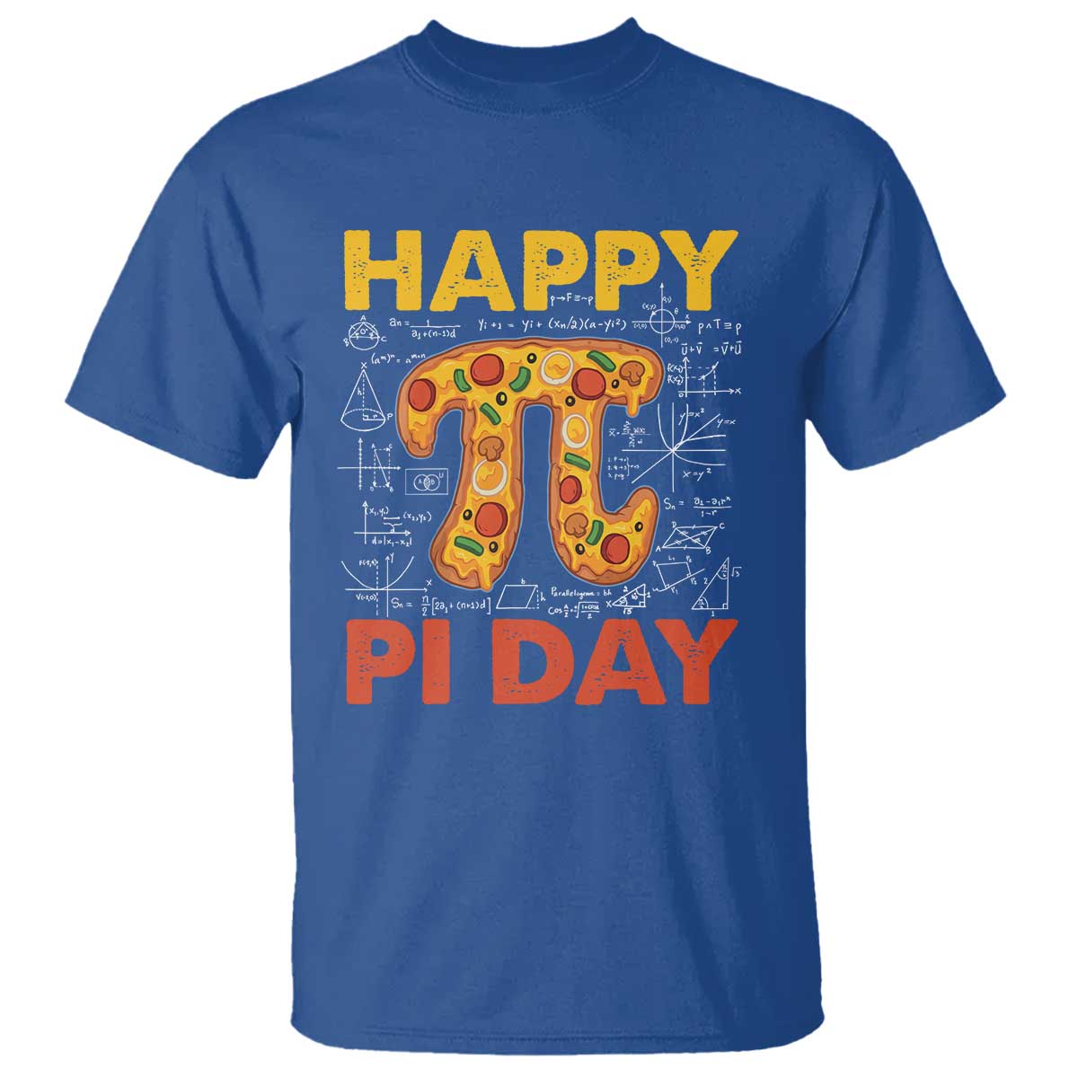 Happy Pi Day T Shirt Funny Pi Pizza TS09 Royal Blue Print Your Wear