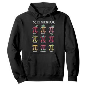 Funny Pi Day Hoodie Pi Menu Fruits Pie Math Lover TS09 Black Print Your Wear
