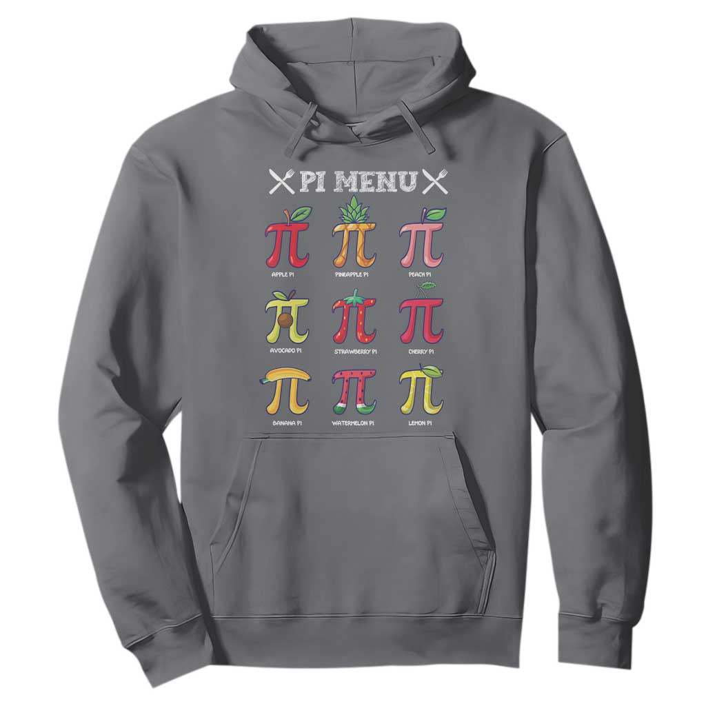 Funny Pi Day Hoodie Pi Menu Fruits Pie Math Lover TS09 Charcoal Print Your Wear