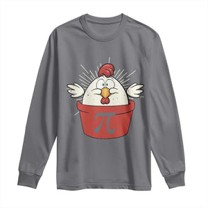 Funny Pi Day Long Sleeve Shirt Chicken Pot Pi Math Lover TS09 Charcoal Print Your Wear