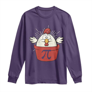 Funny Pi Day Long Sleeve Shirt Chicken Pot Pi Math Lover TS09 Purple Print Your Wear