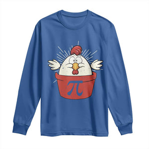 Funny Pi Day Long Sleeve Shirt Chicken Pot Pi Math Lover TS09 Royal Blue Print Your Wear