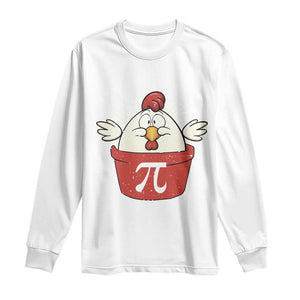 Funny Pi Day Long Sleeve Shirt Chicken Pot Pi Math Lover TS09 White Print Your Wear