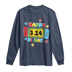 Funny Pi Day Long Sleeve Shirt Video Game Gamer Math Kids Boys Men TS09 Navy Print Your Wear