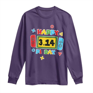 Funny Pi Day Long Sleeve Shirt Video Game Gamer Math Kids Boys Men TS09 Purple Print Your Wear