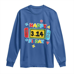 Funny Pi Day Long Sleeve Shirt Video Game Gamer Math Kids Boys Men TS09 Royal Blue Print Your Wear