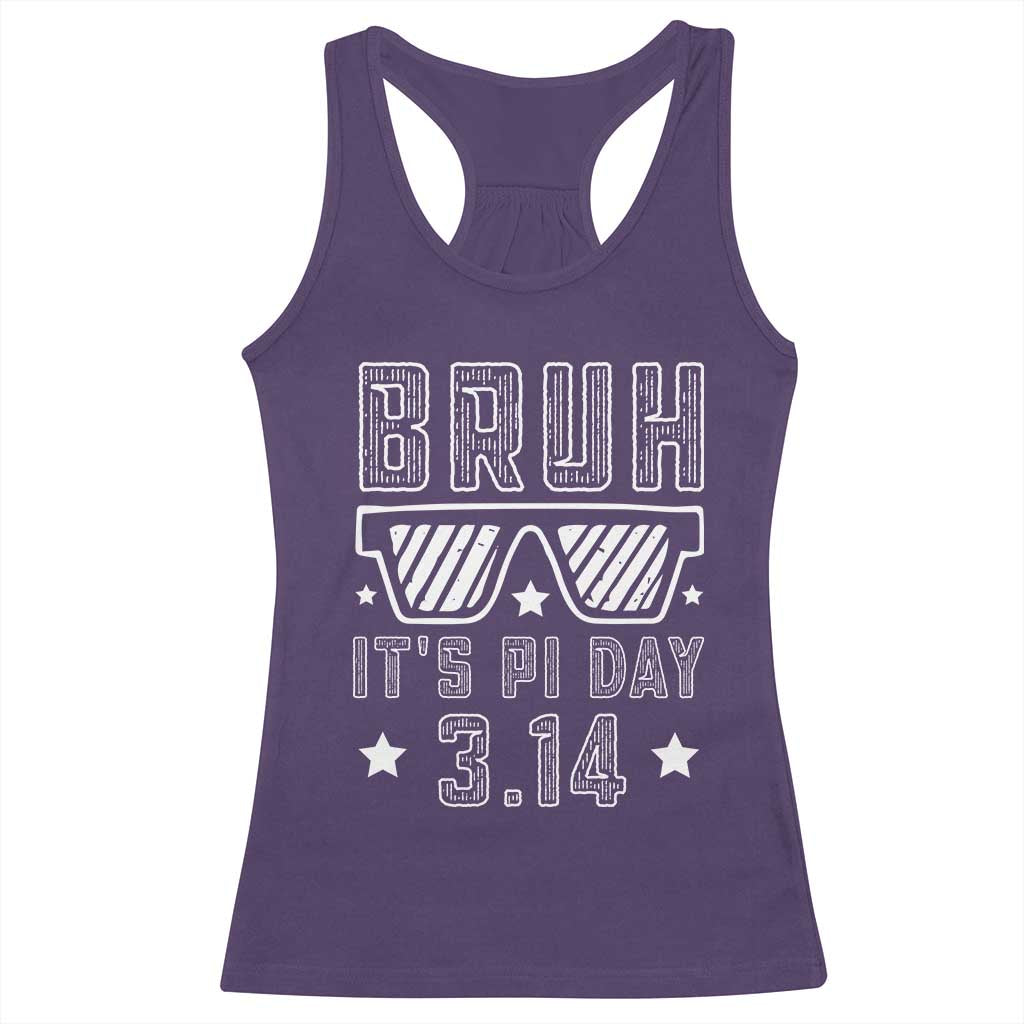 Funny Pi Day Racerback Tank Top Bruh It's Pi Day Math Lover TS09 Purple Print Your Wear