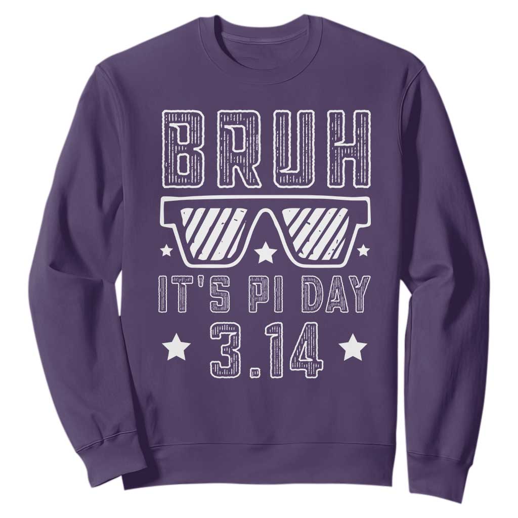 Funny Pi Day Sweatshirt Bruh It's Pi Day Math Lover TS09 Purple Print Your Wear