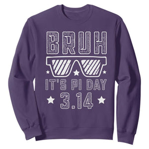 Funny Pi Day Sweatshirt Bruh It's Pi Day Math Lover TS09 Purple Print Your Wear