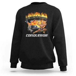 Funny Joke Meme Hemorrhoid Conqueror Sweatshirt TS09 Black Print Your Wear