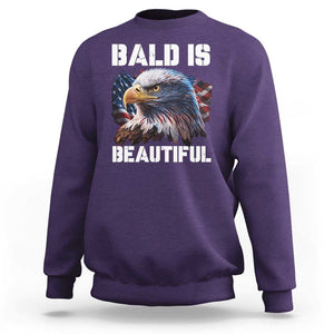 American Eagle Bald Is Beautiful Sweatshirt TS09 Purple Print Your Wear