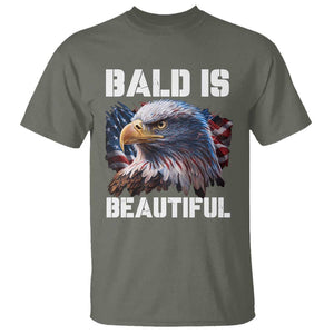 American Eagle Bald Is Beautiful T Shirt TS09 Military Green Print Your Wear