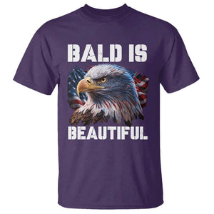 American Eagle Bald Is Beautiful T Shirt TS09 Purple Print Your Wear