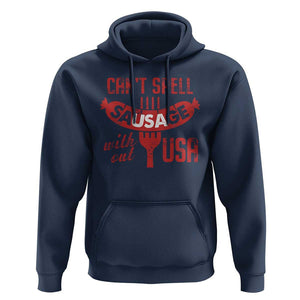 Funny 4th Of July Hoodie Can't Spell Sausage Without USA TS09 Navy Print Your Wear